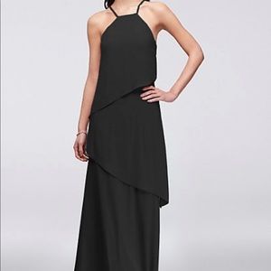 David’s Bridal Waterfall Tier Georgette Dress